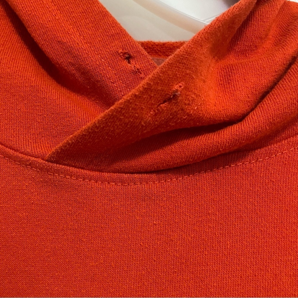 AS EC Collective Burnt Orange Hoodie L Cropped Sweatshirt Quote - Picture 5 of 8